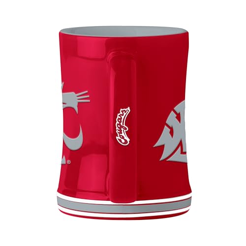 Image of Logo Brands NCAA Washington State Cougars 14 oz Relief Coffee Mug - Officially Licensed Mug, Sculpted 3D Logo and Team Colors - Comfortable Handle and Glossy Finish for College Sports Fans