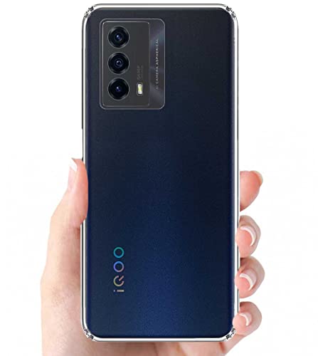 Image of Soft Flexible Silicone Back Cover Compatible with IQOO Z5 5G, Transparent Case + Screen Guard