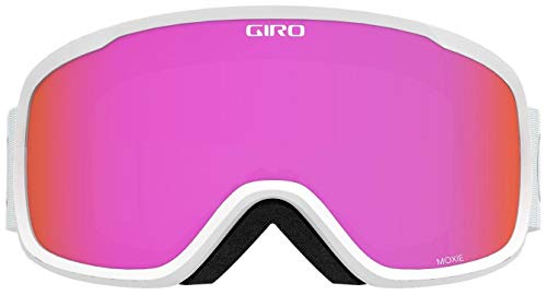 Giro Moxie Ski Goggles - Snowboard Goggles For Women & Youth - White Core Light Strap With Amber Pink/Yellow Lenses #TOP1