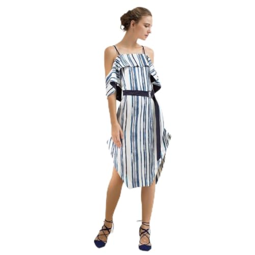 Robe mi-longue à volant idéale pour vos terrasses d'été et plages
