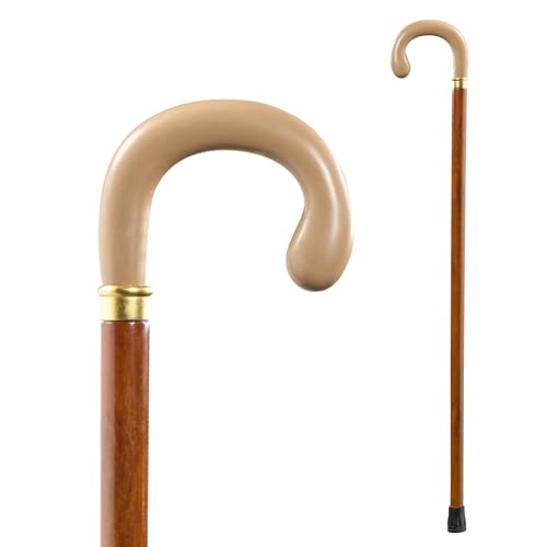 Dress Up America Brown Wooden Cane for Kids 32 Inch Solid Wood Cane with Rubber Tip Classic Accessory for Dress Up School Plays Halloween Costumes Themed Events & Performances