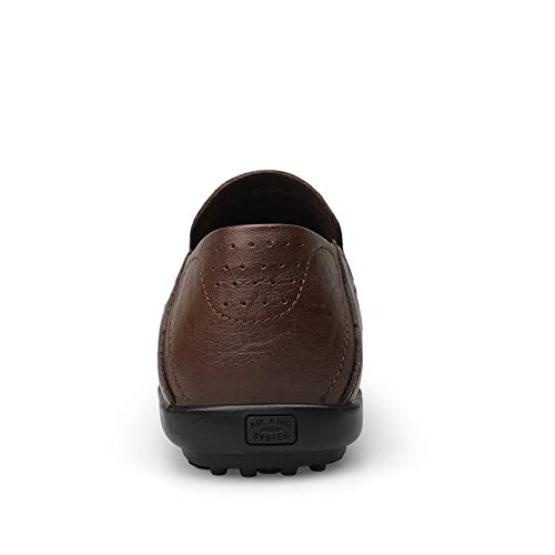 Men's Fashion Driving Loafers Casual Pure Color Flexible Lightweight Boat Moccasins(Hollow Optional)(Darkbrown,10 M US)3