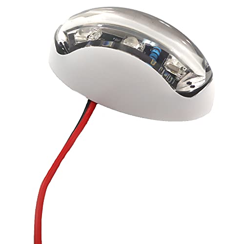 T-H Marine LED-72000-DP Oval Utility/Courtesy Light with Blue LED and White Housing - Clear Lens, Linear Beam