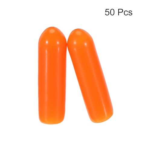 Image of MECCANIXITY 50pcs 3mm(1 /8 inch) Rubber End Caps Cover PVC Vinyl Screw Thread Protector Round Wire Shelf Caps for Screw Bolt Pipe Fence Post, Orange