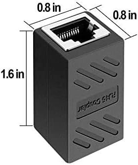 ZUZONG RJ45 Coupler，Ethernet Coupler, in Line Coupler for Cat7/Cat6/Cat5e/Cat5 Ethernet Cable Extender Adapter Female to Female (6 Pack Black)