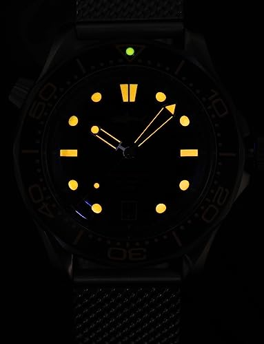 TACTICAL FROG Heimdallr Titanium Case Sea Ghost NTTD Dive Watches for Men, NH35A Movement C3 Luminous Mens Automatic Watches, 200 Meter Water Resistant, Mesh Band