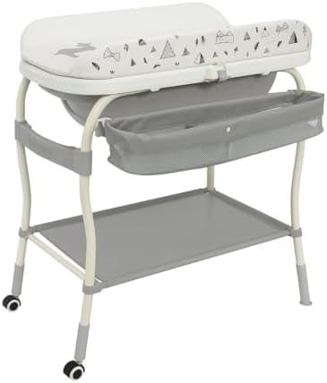 LiftNest 2-in-1 Baby Bathtub with Changing Table and Stand, Stora...