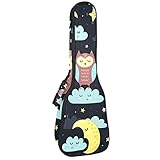 luna ukulele soprano vintage Lo más destacado de este bolso de ukelele es su impresión externa. Varios colores y patrones realzan el sentido de la moda y el interés. Esta bolsa es muy adecuada para niños, adultos, niños y niñas.