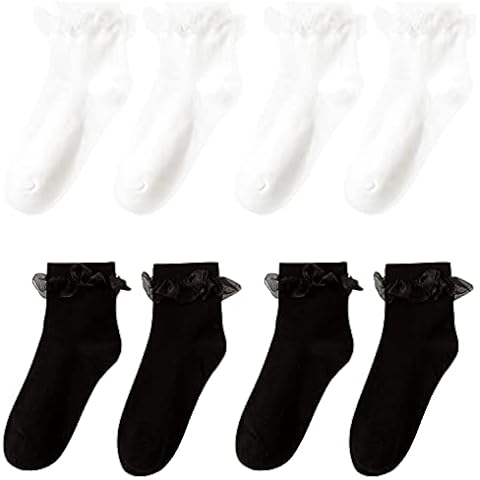 Calcetines Cortos con Volantes para Mujer - Pack de 4 Cover