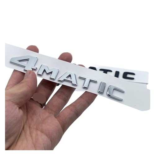 NBCNZCTSAS Fit For Mercedes Fit For Benz A B C E G S ML SL CL GLA CLA Class AMG 4MATIC 4 MATIC Trunk Chrome Matte Black Letters Emblem Badge Sticker(Silver)