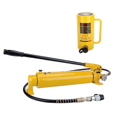 Gato de cilindro hidráulico con bomba de mano, capacidad de 10 toneladas, retracción automática para aplicaciones de maquinaria y industria del acero