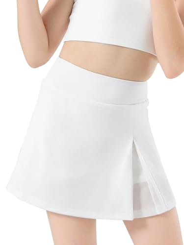 Jupe de tennis pour filles avec short intégré et taille haute en maille