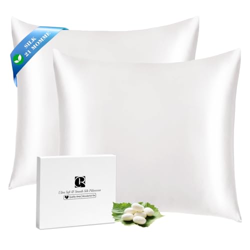 Ravmix Seidenkissenbezug 50x50 Maulbeerseide, für Haar & Haut, Elfenbein – Ansicht 1