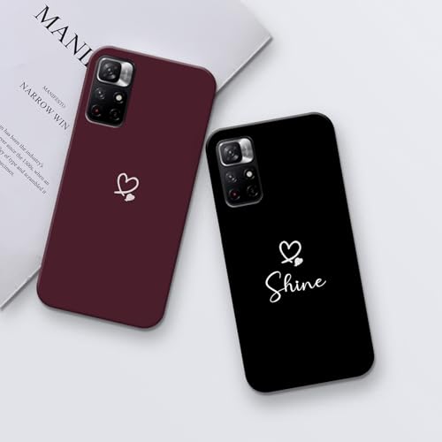 Image of COLORflow Back Cover Compatible with Redmi Note 11 5G / 11S 5G | Cute Korean Hearts Customized Back Cover Compatible with Redmi Note 11 5G / 11S 5G