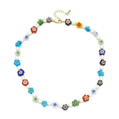 Pendentif fleur XXL artisanal de haute qualité en perles multicolores TQHGM
