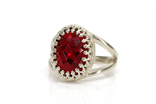 Bague grenat pierre de naissance janvier en or 14K pour femme