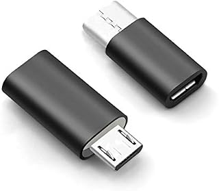 BabyElf USB Type C Adapter, Micro USB to USB-C Camera Adapter Data Transfer for Galaxy S20 S7 Note5 V30 (2 Pack, Black)