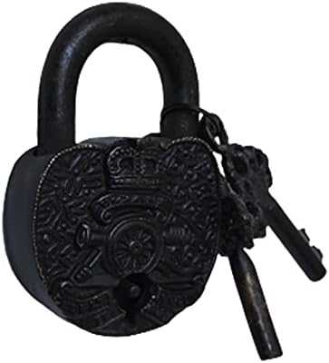 Brass Padlock - Lock with Keys - Working Functional - Brass Made Captain Black Antique Padlock.