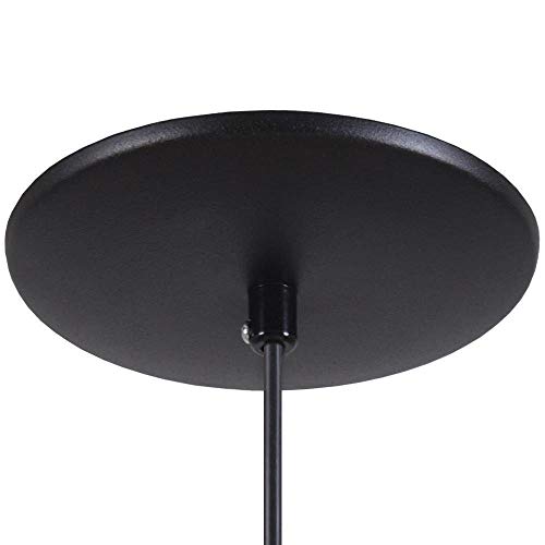 Pendente Meia Lua 40cm Luminária Alumínio Preto Textura C/Cobre - Rei da Iluminação