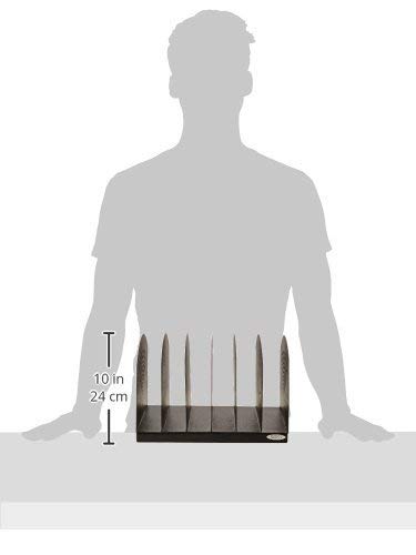 Étagère de bureau en acier noir à 6 sections de 30,5 cm pour trier vos dossiers