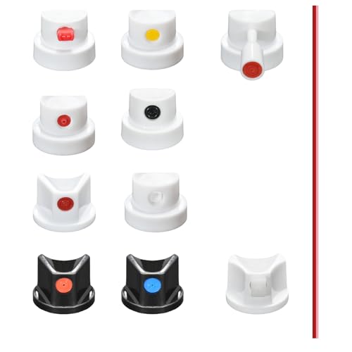 Universal Spray Paint Nozzle Tips Replacement Kit, 10 Assorted Caps for Spray Cans - for Precision Graffiti Art, Smooth Auto Touch-Up & DIY Projects