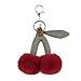 Apricot Lamb Cherry Food Plushies Cute Keychain, Soft Stuffed Plush Keychain Toys for Kids' Backpack Purse, Red