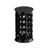 Glewi BlackGlewi - Supporto girevole per capsule di caffè, organizer per 40 cialde per bancone della cucina, espositore salvaspazio in ABS (nero)