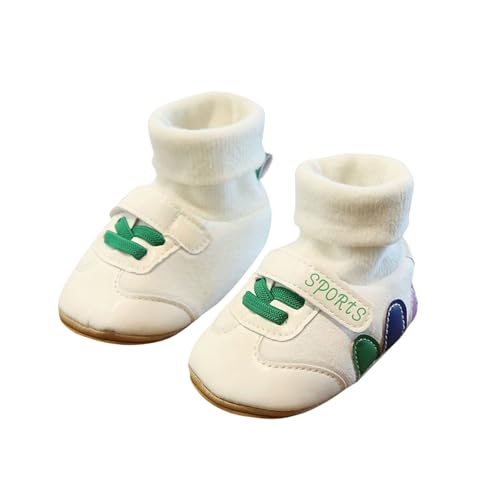 Generisch Zapatos de bebé unisex para niños pequeños, niñas, zapatillas de punto, calcetines con suela de goma antideslizante, verde, 6 meses