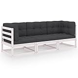 Die Kissen in Anthrazitfarbe sorgen f¨¹r zus?tzlichen Komfort und verleihen dem Outdoor - Bereich einen Hauch von rustikalem Charme.