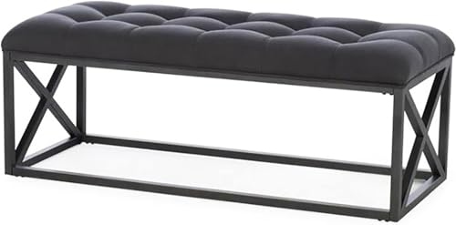 Banco de almacenamiento multifuncional con cojín, asiento tapizado de lino para dormitorio, entrada, sala de estar