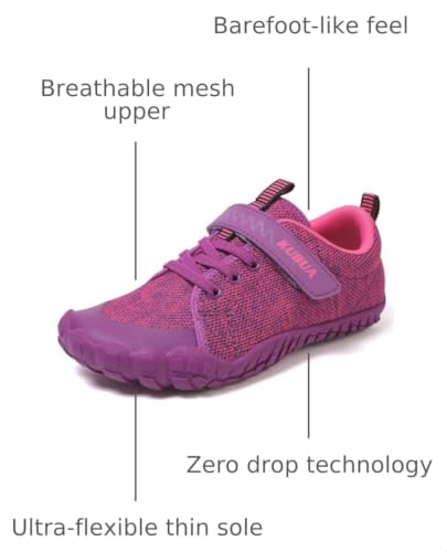 Image of KUBUA Kids Barefoot Shoes for Boys Girls Zero Drop Minimalist Sneakers | Wide Toe Box, Natural Foot Development, Lightweight, Hiking, Running, Tennis, Walking, School, Toddler, Little Kid, Big Kid
