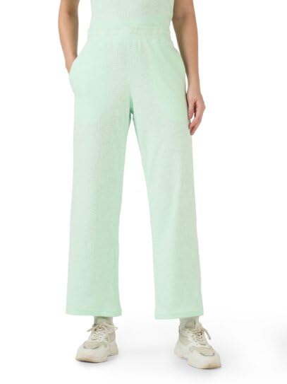 Image of TECHNOSPORT Women Textured Straight Fit Trackpants for Casual Wear, Travel Wear, Gym Wear