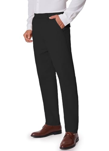 voeeron Mens Elastic Waist Pants Relaxed Fit Casual Pant for Seniors Stretch Waistband3