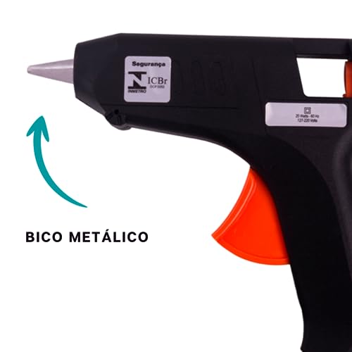 Pistola De Cola Quente Bivolt Com 2 Bastões Grosso 11mm Grande