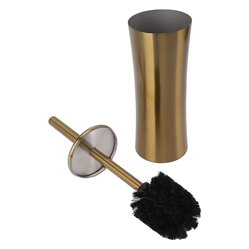 Image of Toilet Brush Gold Soft Head Compact Rustproof Toilet Brush for Home (Small Waist)
