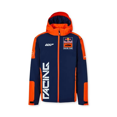 Red Bull - KTM Replica Team Veste d'Hiver - Merchandising Officiel, Logos de l'Équipe de Course, Imprimé Dynamique, Isolation Haute Performance - Homme - L - Bleu/Orange