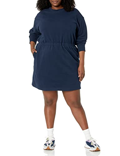 Image of Amazon Essentials Women's Long Sleeve Knit Henley Sweatshirt Dress (Available in Plus Size)