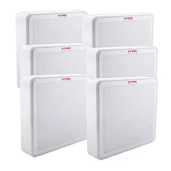 FEBE 18W 3-in-1 Square LED Surface Panel ? Color Changing Light (Cool White/Day Light/Warm Yellow) | Unique Slim Border Design | BIS Certified LOTUS(TRIO) 18W | With Surface Ceiling Mount - Pack of 6