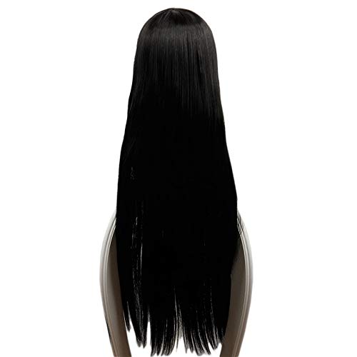 Vista 3 de Peluca de anime Kakegurui compulsivo de Jabami Yumeko, disfraz de cosplay para mujer, pelo largo negro, pelucas de fiesta de Halloween, REYHS
