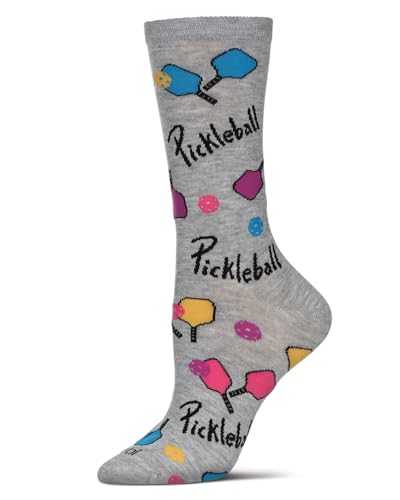Image of MeMoi Women's Pickleball Paddle Rayon From Rayon Crew Socks