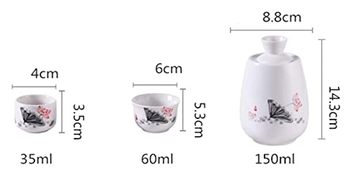 Ensemble de pots à saké en céramique RWRAPS avec tasse et chauffe-plat - 7