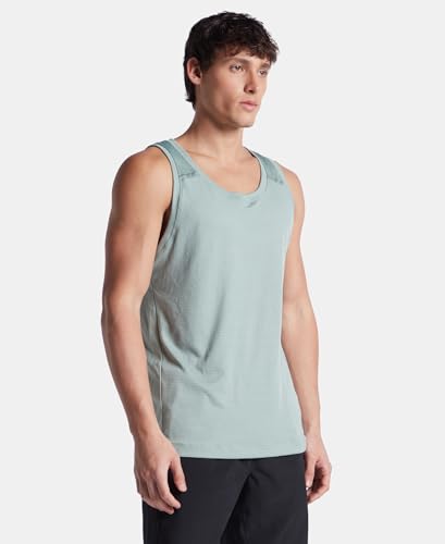 Image of Jockey MV57 Men Lightweight Microfiber Solid Active Wear Tank Top with Breathable Mesh