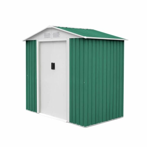GARDIUN KIS12140 - Caseta Metálica Yorkshire 2,43 m² Exterior 121x201x190 cm Acero Galvanizado Verde