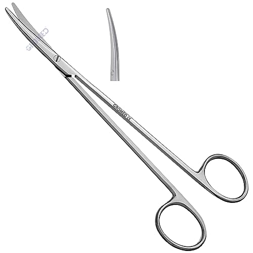 Image of Gromed Metzenbaum Scissors /Tonsil Dissecting Scissors, Blunt x Blunt Blades - Stainless Steel (Curved, 7 inch)