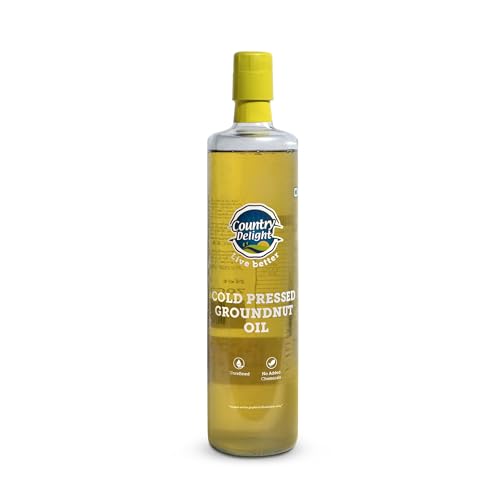 Image of Country Delight Groundnut Oil - 700 ML | Cold Pressed Non-refined Pure Groundnut Oil | Traditional Kohlu Extraction /Kacchi Ghani /Mara Chekku Style | Sweet Aroma & Flavor of Groundnut (Peanut) seeds | Double Filtered