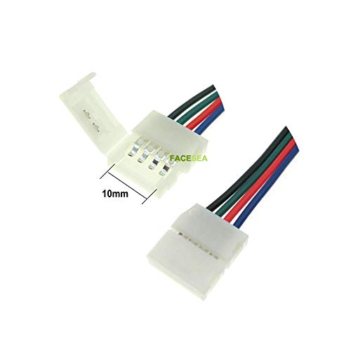 Gimax 10pcs 20pcs 50pcs 100pcs 4pin 10mm RGB LED Strip Connector with 15cm 4 pin wire Free Welding Connector PCB Adapter for 5050 - (Package: 100pcs)