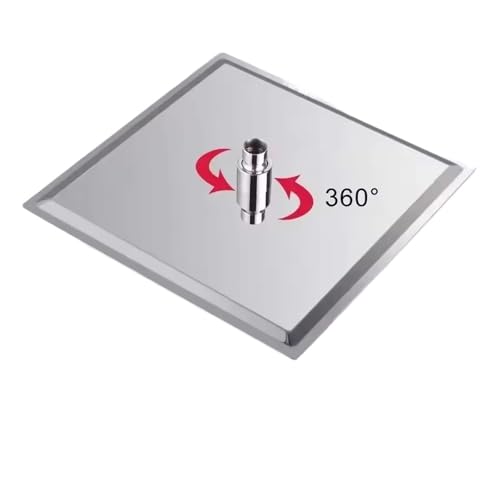 Cabezal de Ducha de Alta presión Tipo Lluvia de Acero Inoxidable, Ultrafino, Cuadrado, Plateado, de 12/10/8 Pulgadas