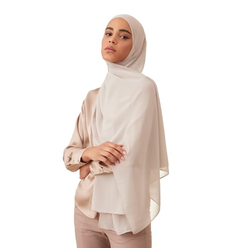 Modest Luxury Chiffon Hijab | Premium Lightweight, Flowy and Textured Chiffon Wrap Head Scarf for Women