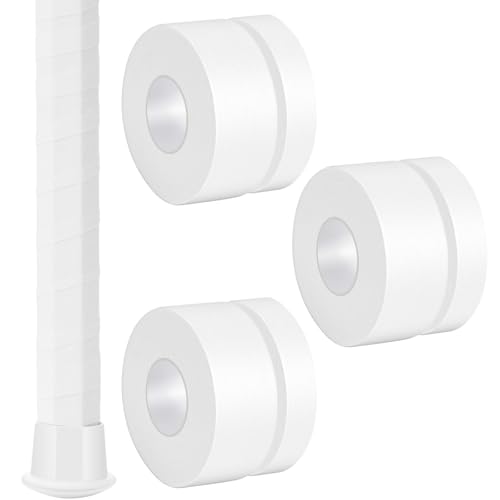 Gemscream 6 Pcs 30 ft Lacrosse Stick Tape 1 Inch 1/2 Inch Non-precut Cotton Sweat Absorbent Bat Grip Tape for Lacrosse Baseball Bats (White)