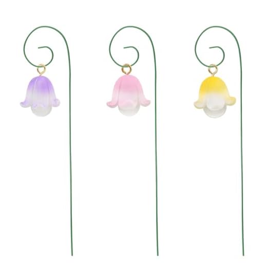 ITROLLE 3PCS Fairy Garden Miniatures Fairy Garden Accessories Flower Set Mini Garden Micro Landscape Ornaments Lily Miniature Glow in The Dark Flower Pick Stand Set Fairy Garden Dollhouse Accessory